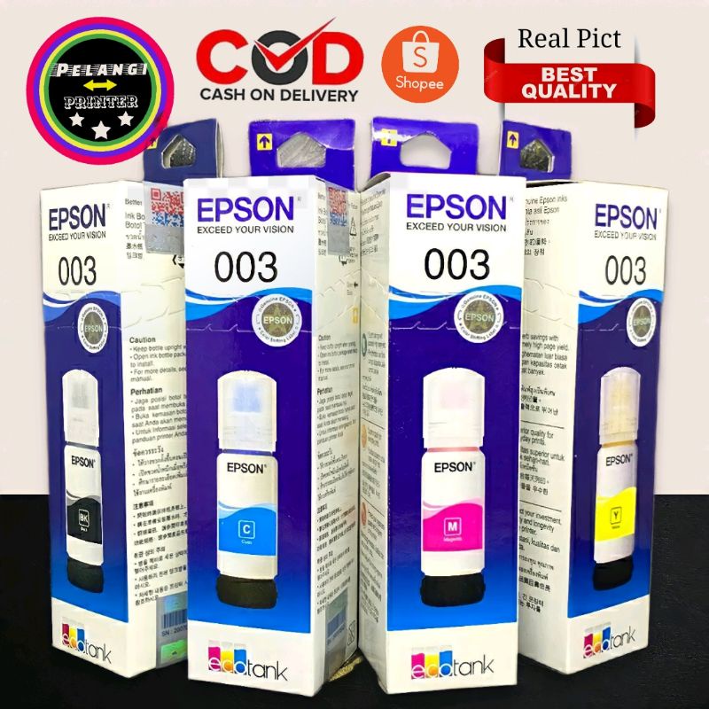 tinta epson 003 original 1set  series tinta printer epson l3210 l3110 l1110 l3100 l5190 l3150 l3101 