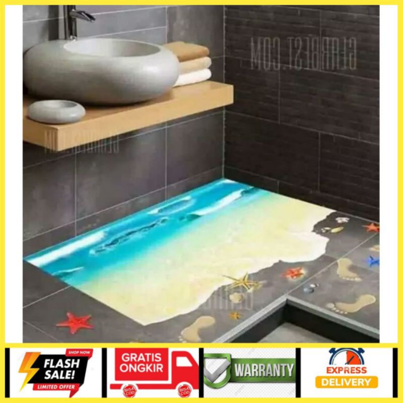 Wall Stiker Motif Pantai Stiker Lantai 3D