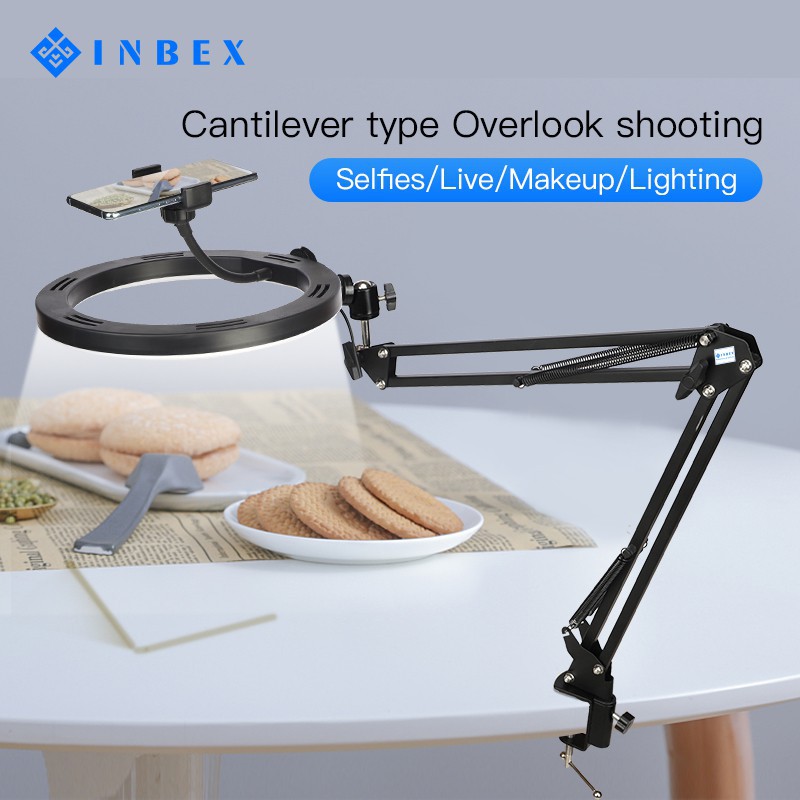 Jual INBEX Smartphone Tripod Overhead+Ring Light Selfie Meja/ Kamera