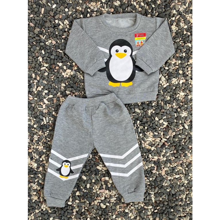 sweater bayi lucu murah motif pinguin lucu setelan 3-18 bulan