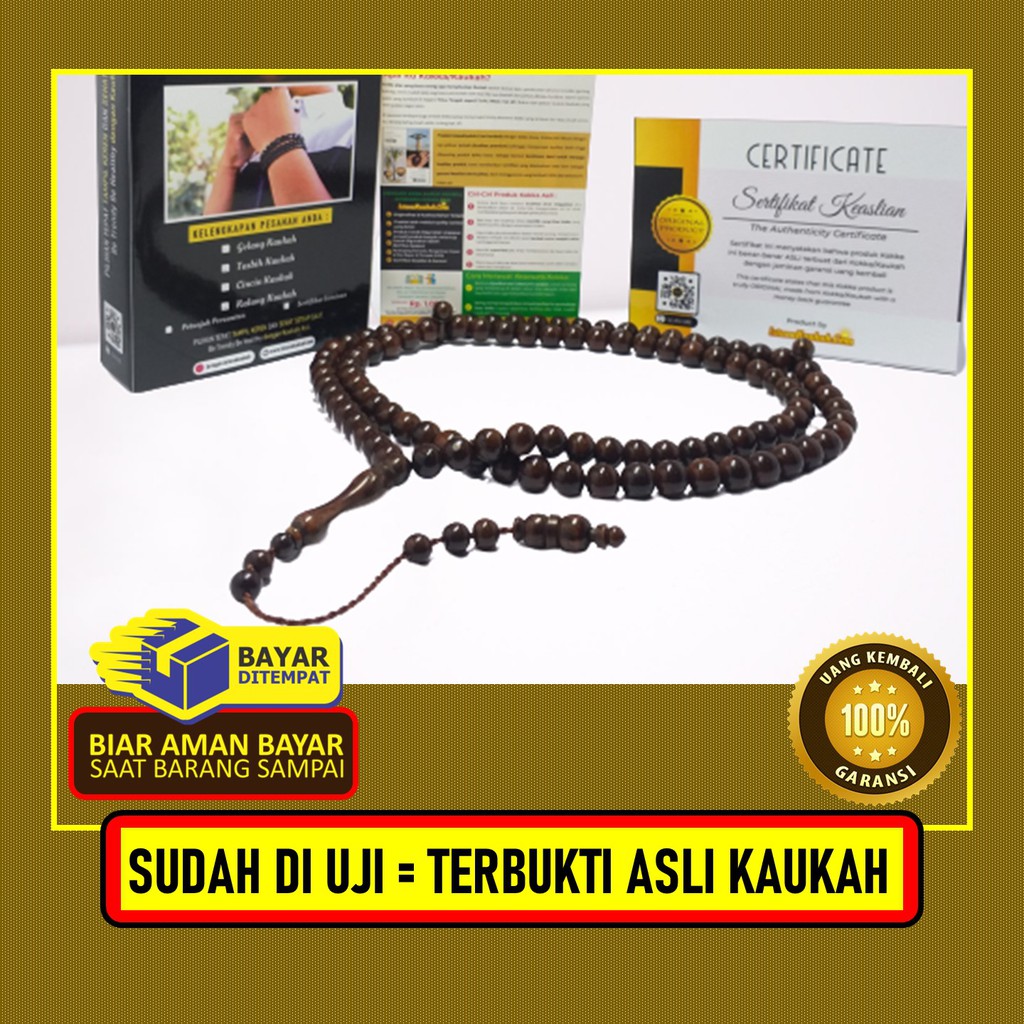 BERTUAH!!! TASBIH KAUKAH BERSERTIFIKAT, TASBIH KAUKAH BERSERTIFIKAT WARNA HITAM Istana Kaukah Asli
