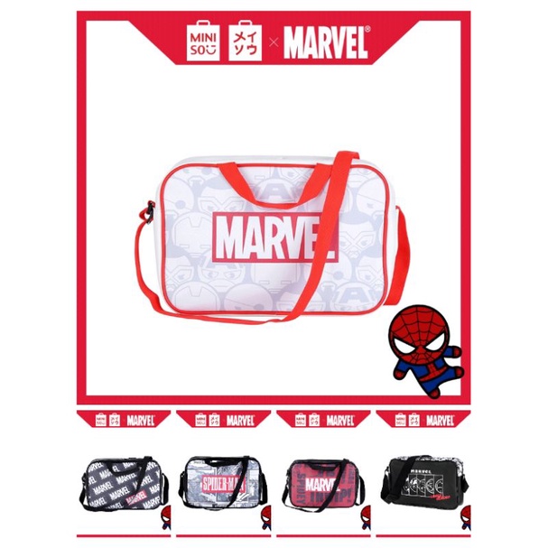 Tas Marvel Miniso X Marvel Tas Selempang Crossbody Bag Fashion untuk Sekolah dan Bepergian Ironman S