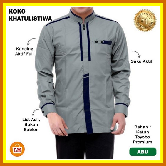 Koko Pria Lengan Panjang Zeki Bordir By Al Hakim Baju Pria Koko Khatulistiwa Katun Lengan Panjang Te