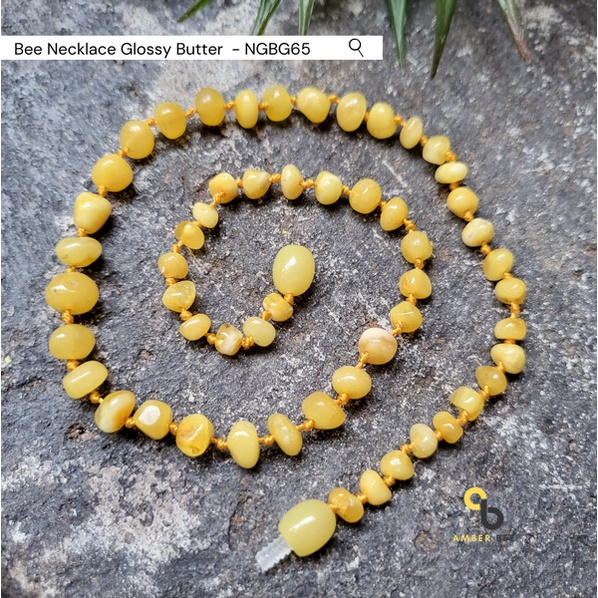 Kalung Amber Anak Tumbuh Gigi Premium Glossy Butter NGB65 By Amber Bee