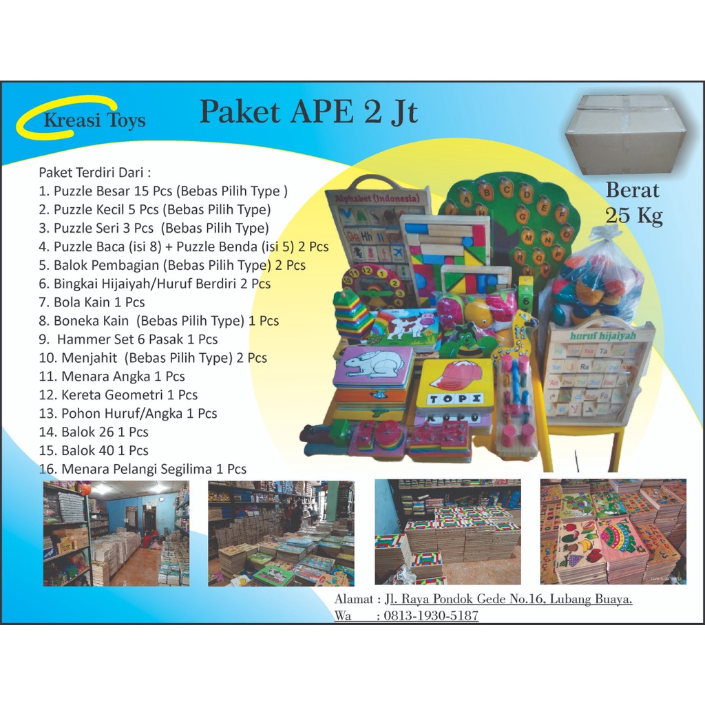 

PAKET MURAH ALAT PERAGA EDUKATIF APE TK PAUD Paket CSR Bantuan Sekolah [2 Juta] Bisa COD