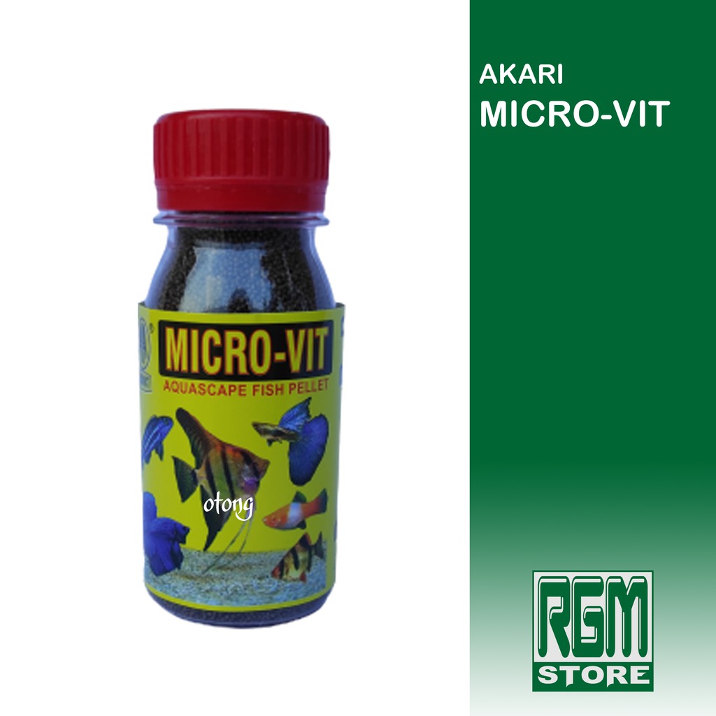 akari micro vit microvit pakan makanan pelet ikan kecil guppy cupang