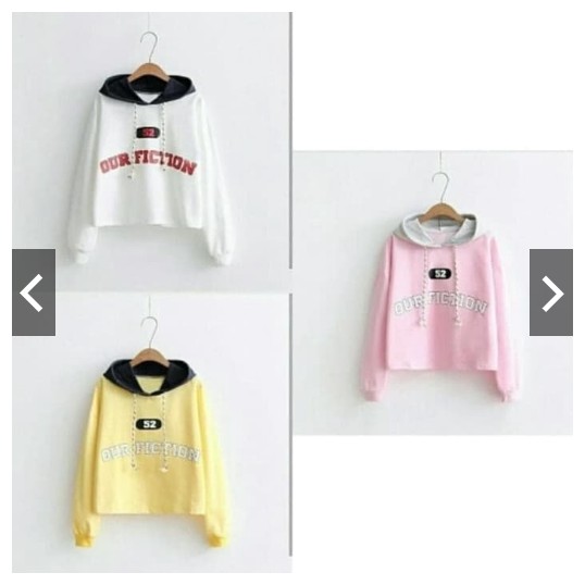 FIFI FASHION SWEATER CROP OUR FICTION HOODIE CASUAL