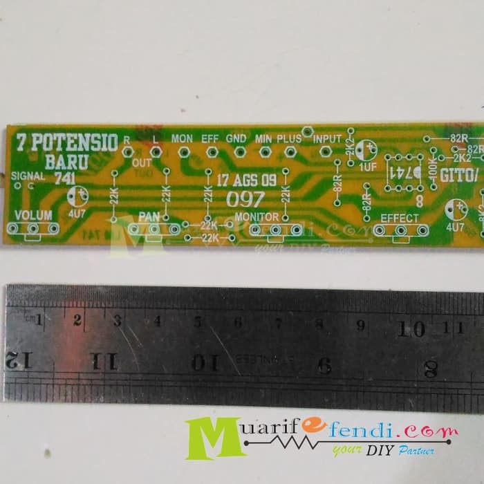 TERBARU PCB MIXER PENGUAT MIC 7 POTENSIO GITO PREAMPMIC NE5532 TERLARIS