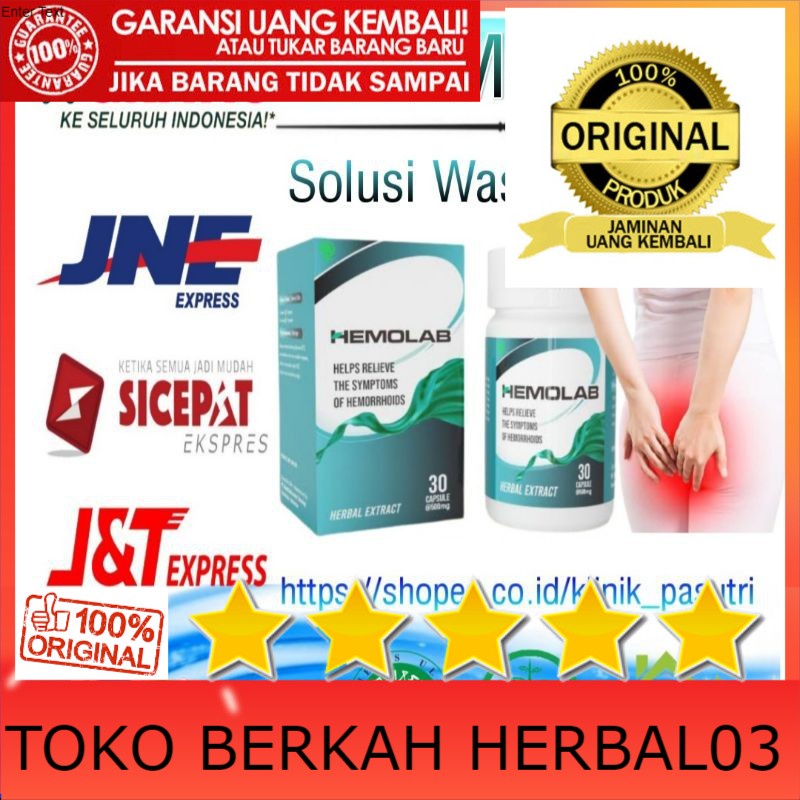 100% ASLI Hemolab Asli Original Obat Wasir Herbal Atasi Ambeien Tanpa Operasi