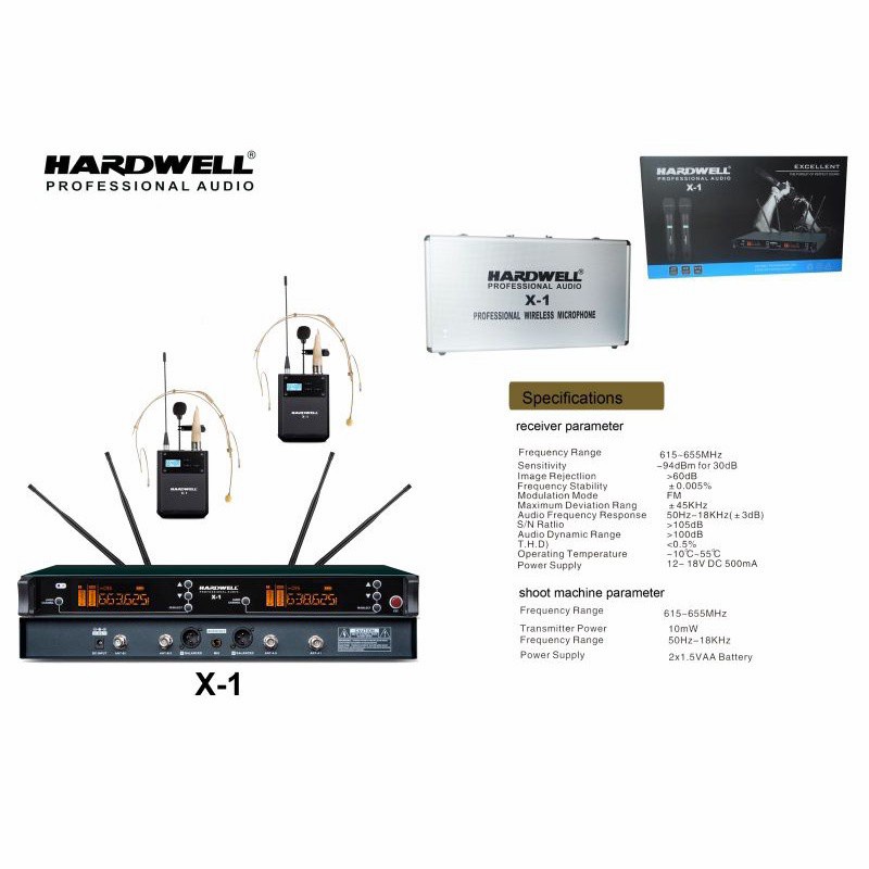 Mic Wireless Headset Bando Clip On Jepit Hardwell X 1 Original TERBAIK