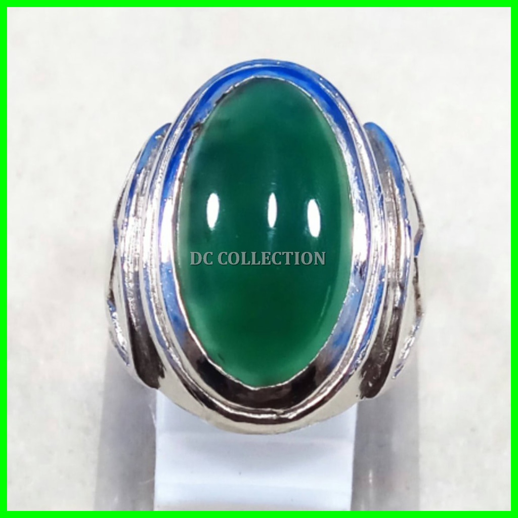 CINCIN BATU AKIK NATURAL CHROME CHALCEDONY NATURAL IJO BOTOL HQ MODEL PANDAN