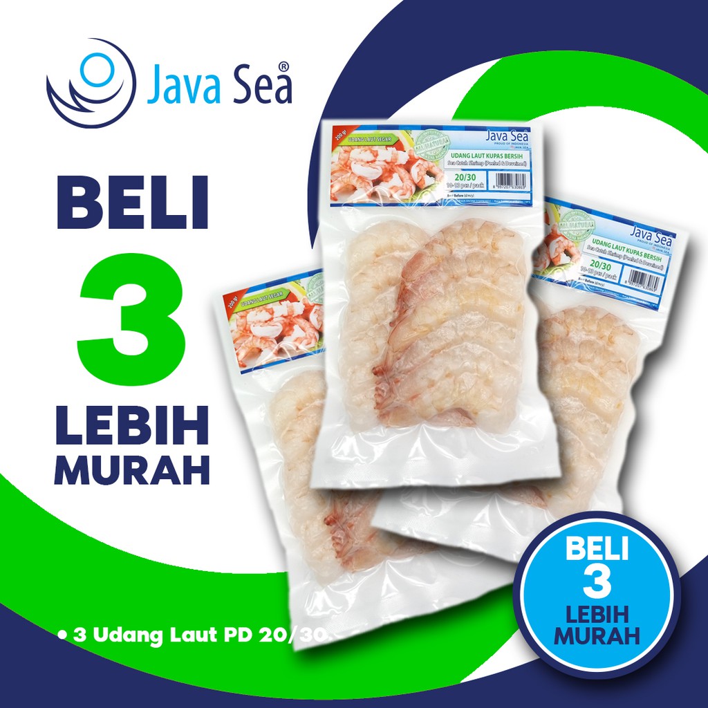 

BELI 3 LEBIH MURAH - Udang Laut Kupas Bersih PD 25/30