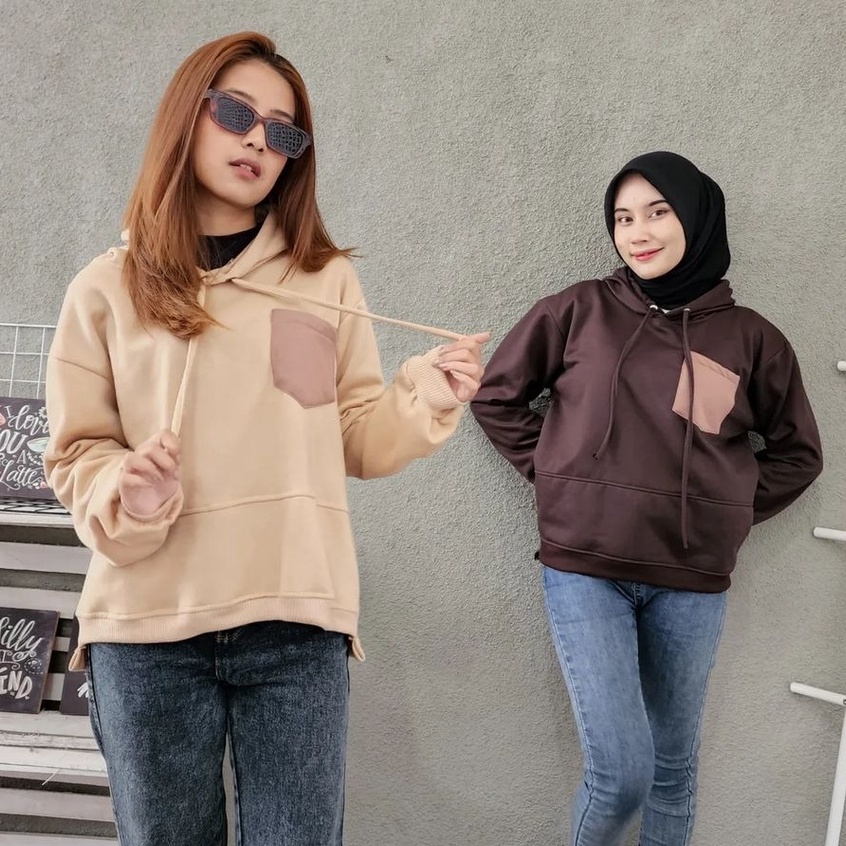 Pro.Coll - Mocha Pocki Hoodie - Jaket Hoodie Unisex Kekinian