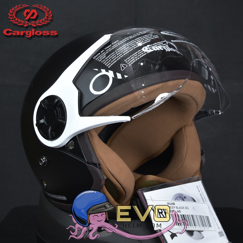 HELM CARGLOSS YRH HIJAB &quot;ORI&quot; - BLACK DOFF / YRH DEEP BLACK ( ONGKIR 1KG SAJA )