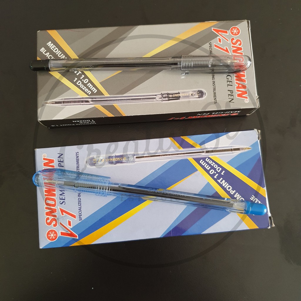 

SNOWMAN V-1 Bolpen Semi Gel 1.0 Mm Tinta Hitam Biru
