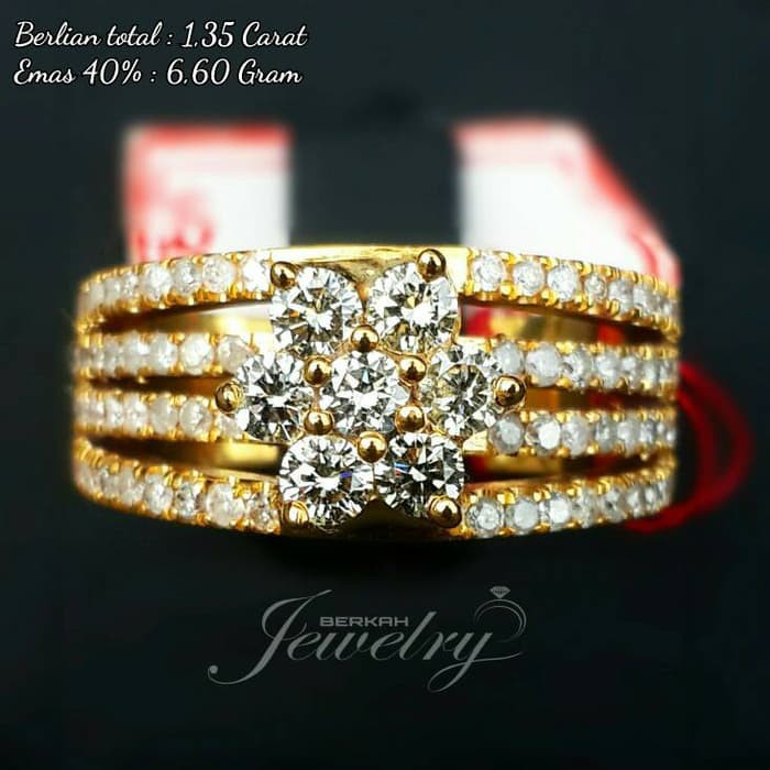 Cincin Wanita Kawin Nikah Original Emas Gold 18k Berlian Diamond Eropa Putih Asli DK1462