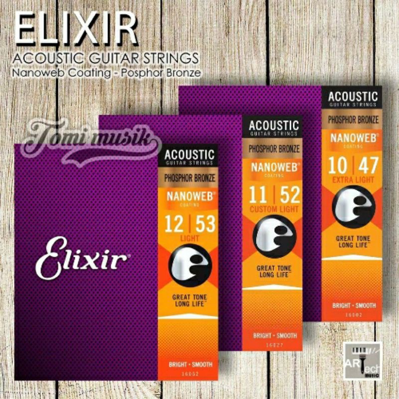 Senar Gitar Akustik Elektrik Elixir Anti Karat Coating Import String