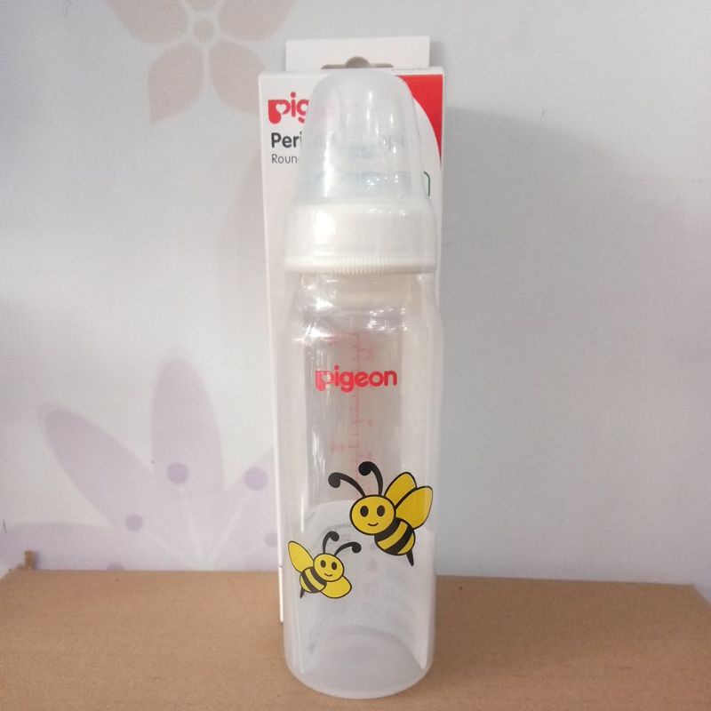 PIGEON PERISTALTIC NIPPLE ROUND BURSING BOTTLE SLIM NECK M(4,5BULAN) 240ML/8oZ