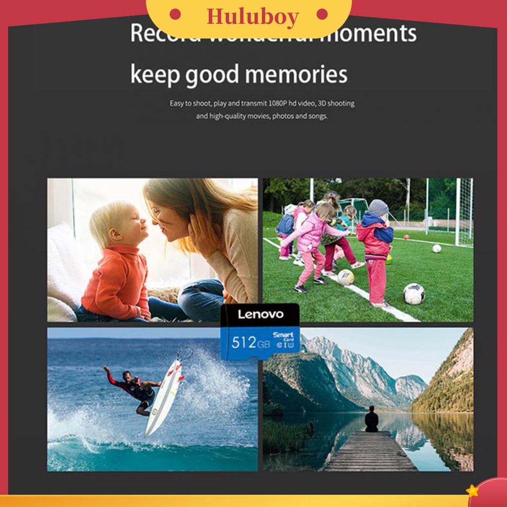 (Huluboy) Kartu Memori TF / SD Card 16GB / 32GB / 64GB / 128GB / 256GB / 512GB / 1TB High Speed Tahan Benturan Untuk Lenovo