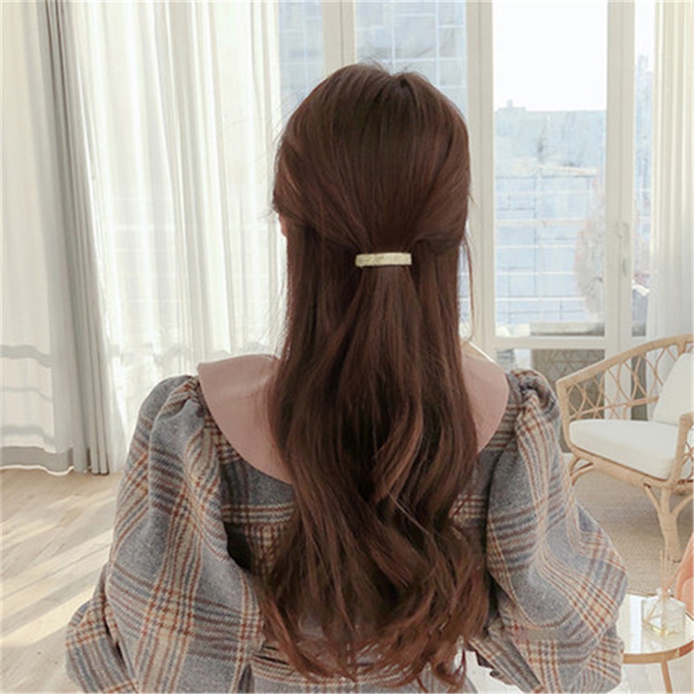 【COD Tangding】Delicate Set Auger Hair Clip Back Head Temperament Clip Ponytail Buckle New Style Pan Hair Headdress