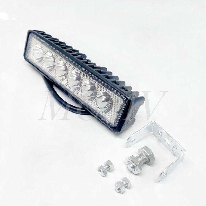 LAMPU SOROT motor LED BAR CREE 6 MATA PUTIH 18 watt / lampu tembak led bar work light 6 titik motor mobil flash