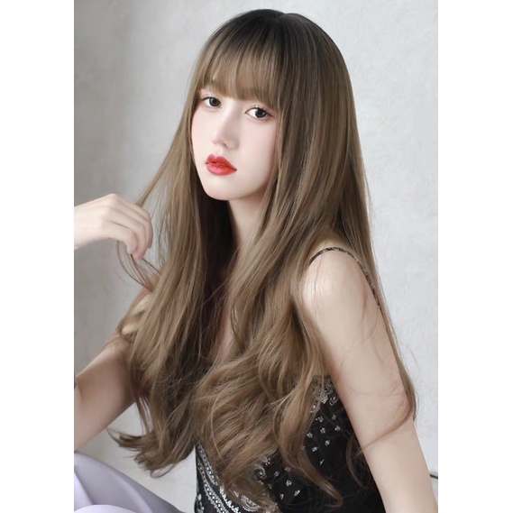 C8263 full wig korean layer wave curl / full wig natural curly 70 cm