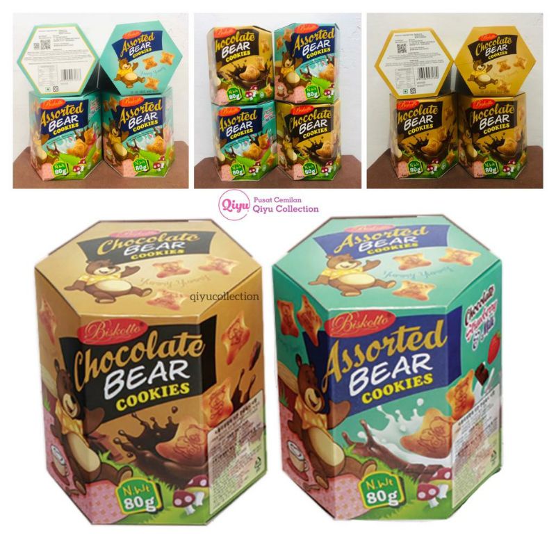 Bear Cookies Biskitop - Biskuit Bingkisan Murah - Kue Panda 80gr