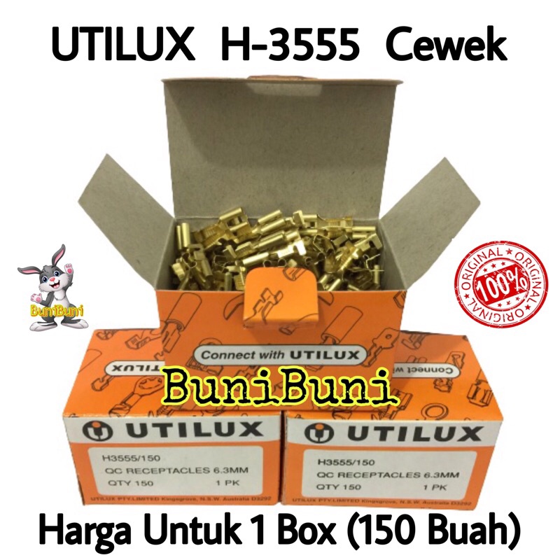 Terminal Skun Utilux Gepeng Cewek / Terminal Utilux Gepeng Female Cewe Perempuan H3555 Original (Isi 150 Pcs)