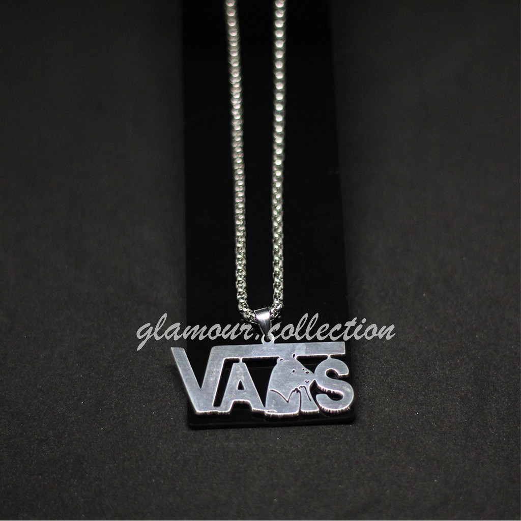 [COD] Kalung Rantai Hip Hop Dengan Liontin VANS Vintage Fashion Pria dan Wanita