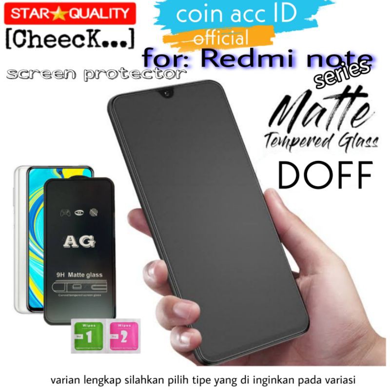 MATTE / DOFF tempered glass 9D full XIAOMi REDMI NOTE 11/10/9/8/8 pro/7/4x/5 pro anti glare dove GAMING