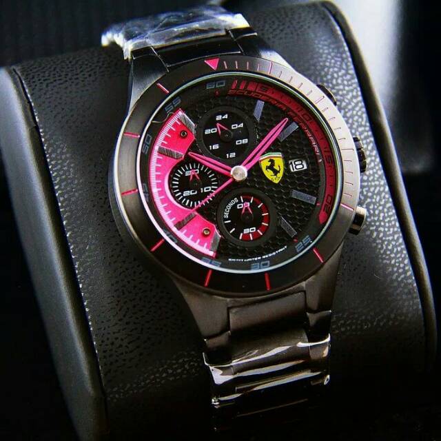 Jam tangan ferrary scuderia type 1353 s steel batrai free yes