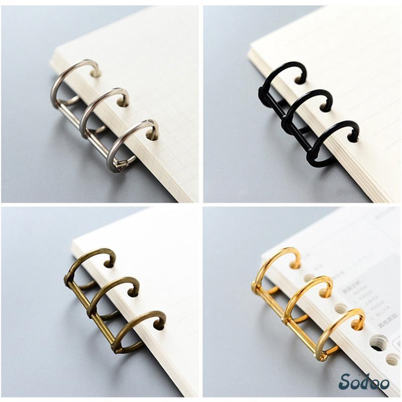 

3hole Ring Binder Loose Metal Clip Movable Open Desk Calendar Book Rings leaf Binder