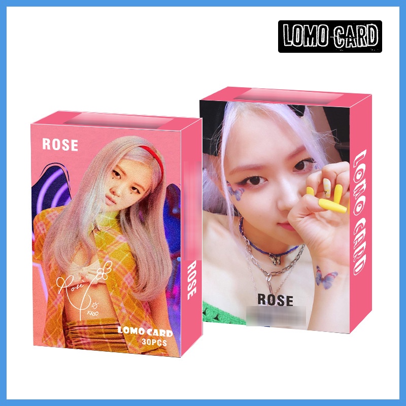 30pcs / Set Kartu Lomo Foto Kpop Blackpink LISA JISOO ROSE JENNIE