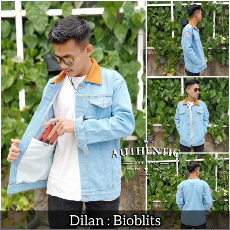 Jaket Jeans Denim &quot;Dilan 1990&quot; - Biru Muda / Bioblitz / Biru Tua / Dongker