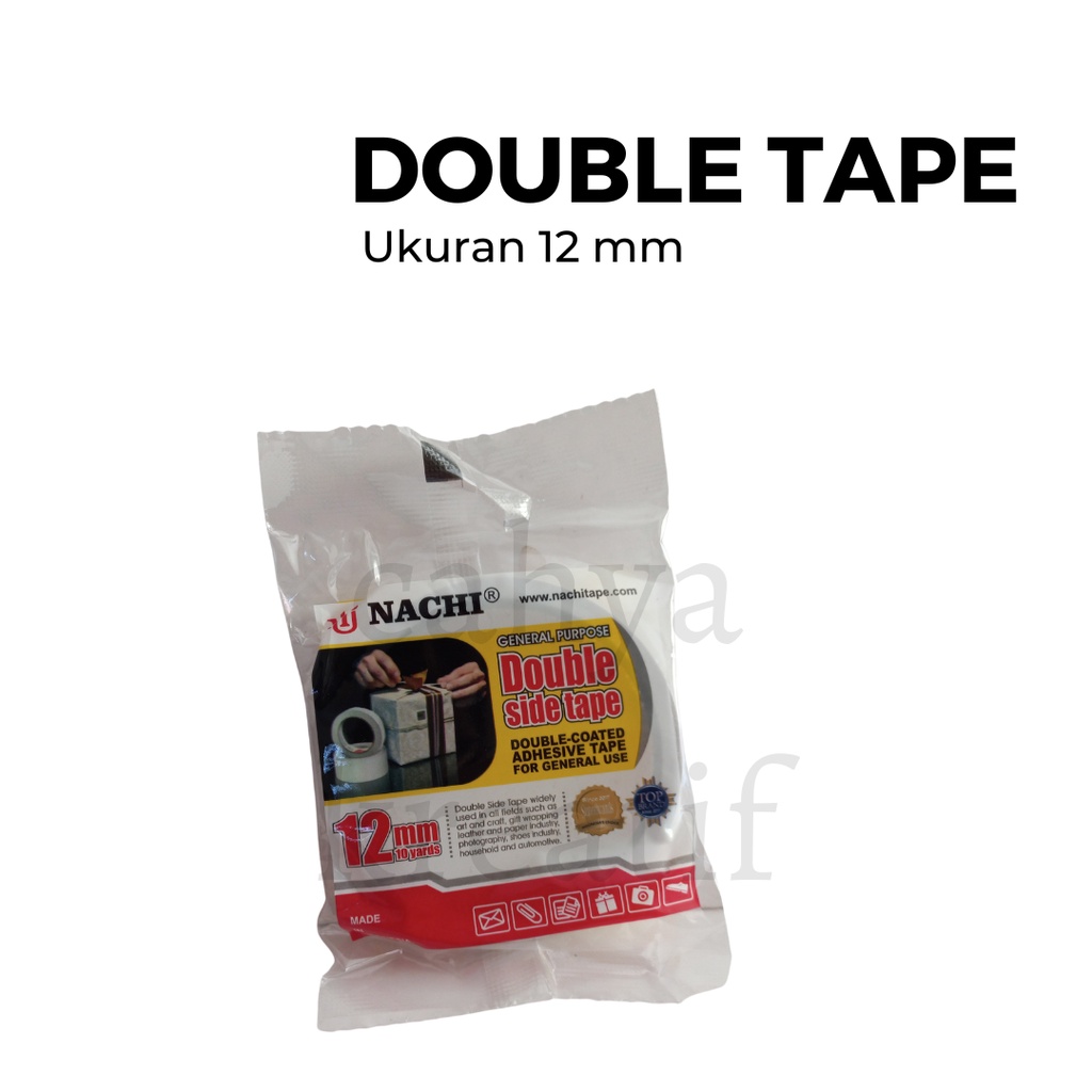 

DOUBLE TAPE PEREKAT 2 SISI JOYKO 12 MM X 15 YARD 1/2 INCH SIDED LEM PEREKAT TIP SUPER KUAT MURAH