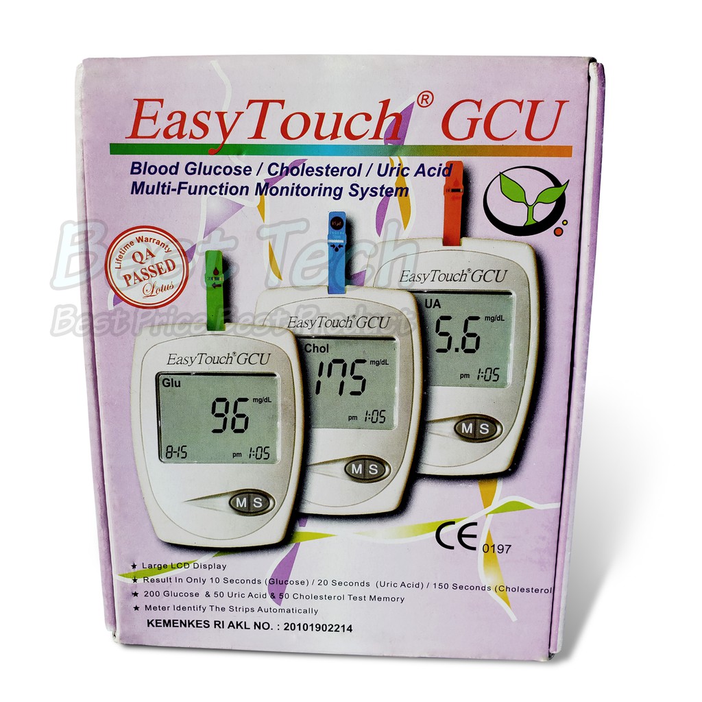 Easy Touch GCU / Alat Cek Darah 3in1 - Cek Gula Darah Kolesterol Asam Urat