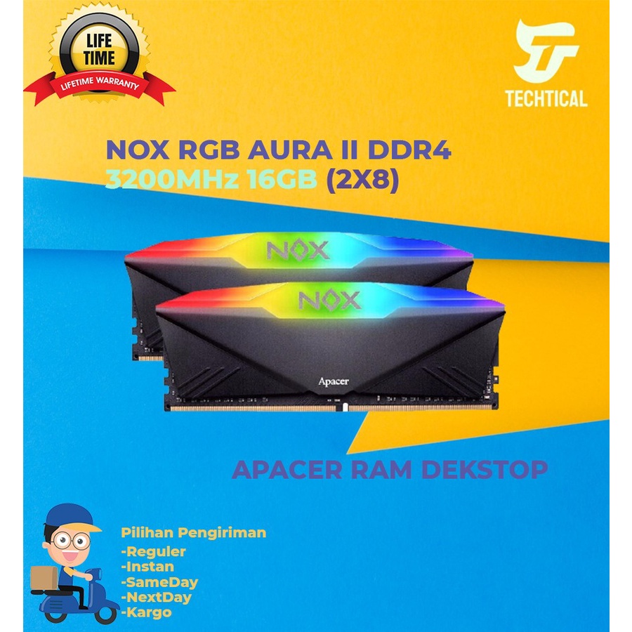 RAM DESKTOP  Apacer NOX RGB AURA II 3200Mhz 16GB (2X8GB)