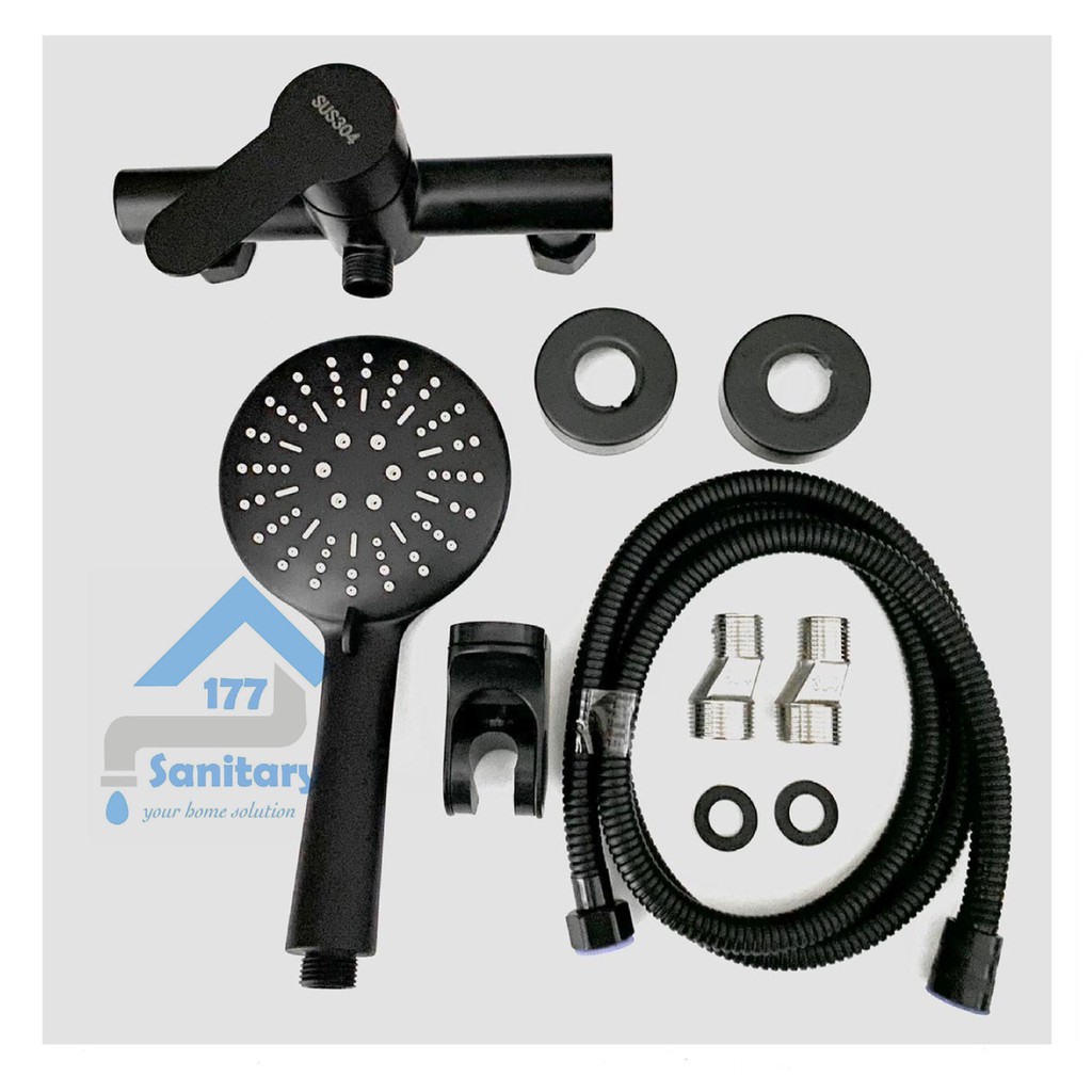 Kran Panas Dingin SHOWER Stainless 304 HITAM 29-keran air hot cold 5in1 Black stenlis minimalis /K33