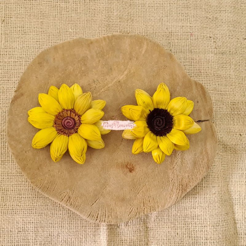 Bunga klobot matahari | Bunga klobot jagung | Bunga artificial | bunga klobot | Bunga mahar-Kuning besar