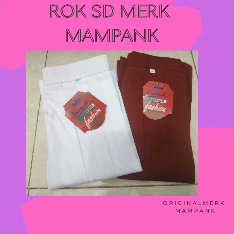 ROK SD MERAH, PUTIH MERK MAMPANK | Seragam Sekolah Rok Pendek