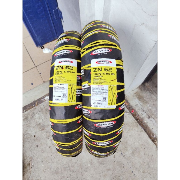 SEPASANG BAN ZENEOS ZN62 80/80 90/80 - 90/80 110/70 - 100/70 120/70 - 110/70 130/60 DEPAN BELAKANG RING 17 TUBELESS