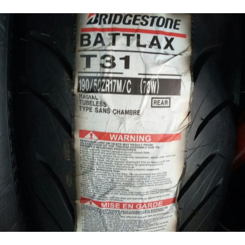 ban luar battlax t31 ukuran 190/50-17 ban tubeless