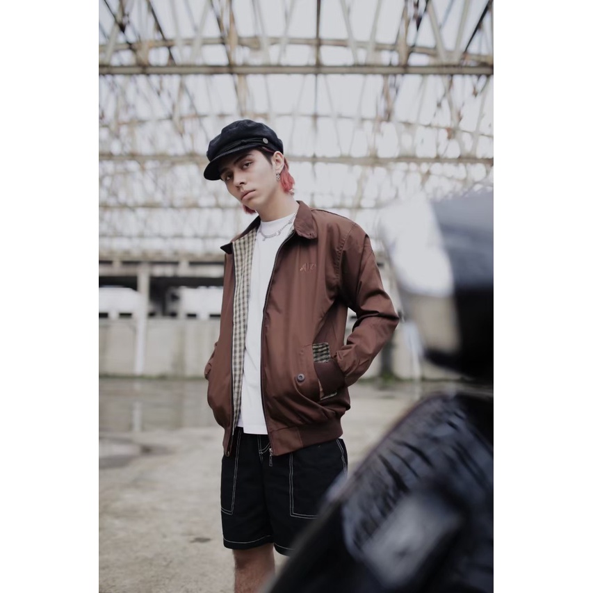 Noise Project - Jaket Harrington Jaket Harrington Canvas Jaket Bomber Jaket Casual Coklat