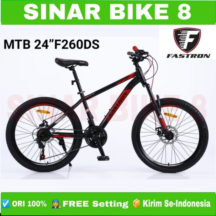 Sepeda Gunung Ukuran 24 Inch MTB FASTRON F-260 DS Rem Cakram Disc Brake 21 Speed