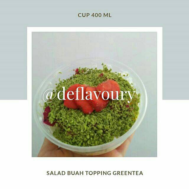 

Salad buah cup 400 ml topping greentea