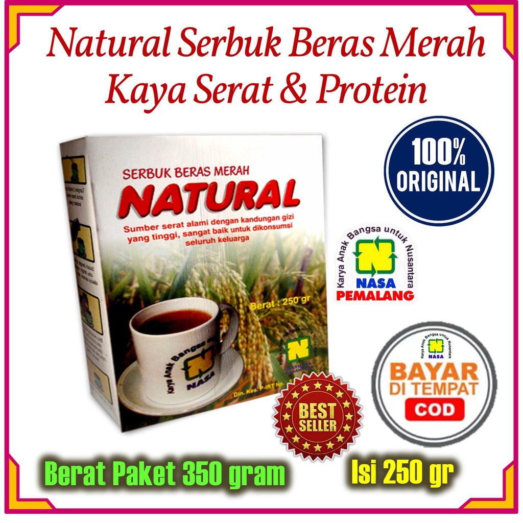 

SERBUK BERAS MERAH NATURAL BESAR SBMNB ORIGINAL PRODUKSI NASA PEMALANG