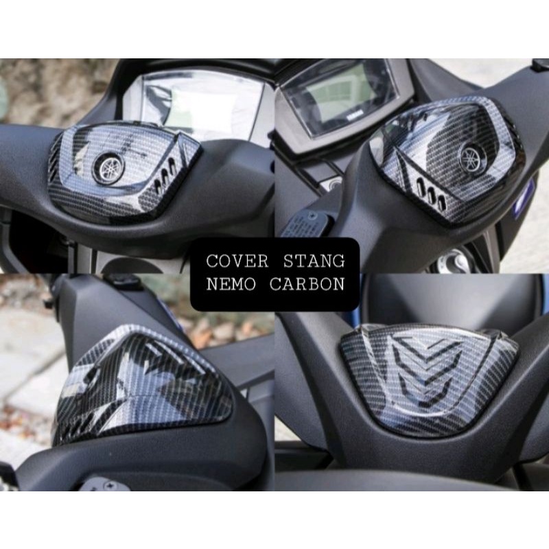 COVER TUTUP STANG YAMAHA NEW NMAX 2020 2021 MERK NEMO CARBON