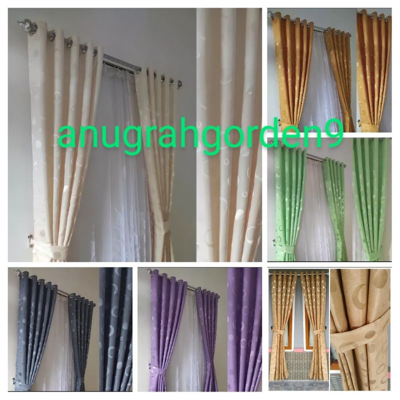 Gorden Motif Polkadot Minimalis Gorden Jendela Panjang Tinggi 2 Meter 250 Gorden Jendela Minimalis K