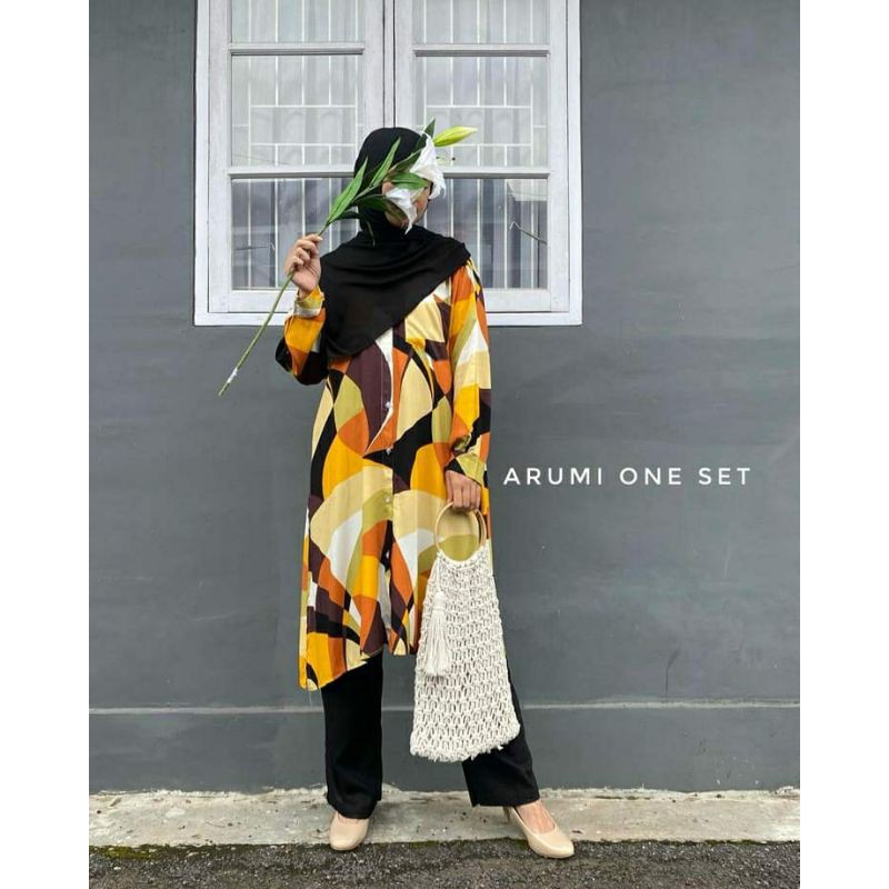 ARUMI ONE SET | Setelan Tunik | Setelan Rayon | Tunik Arumi | Setelan Rayon