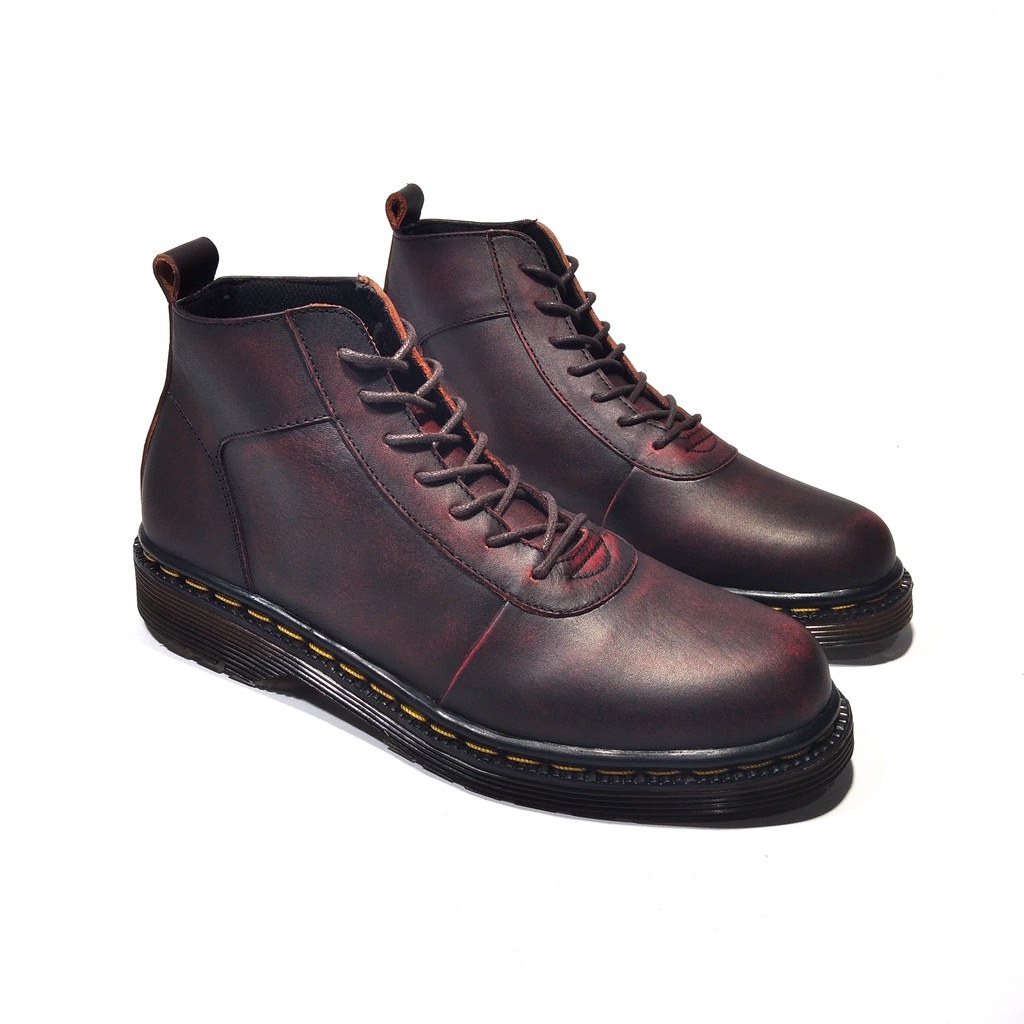 Svend 02 Maroon (Kulit Asli) - Boots Pria Kulit Asli Kasual Semi Formal - Boot Kulit Sapi Asli